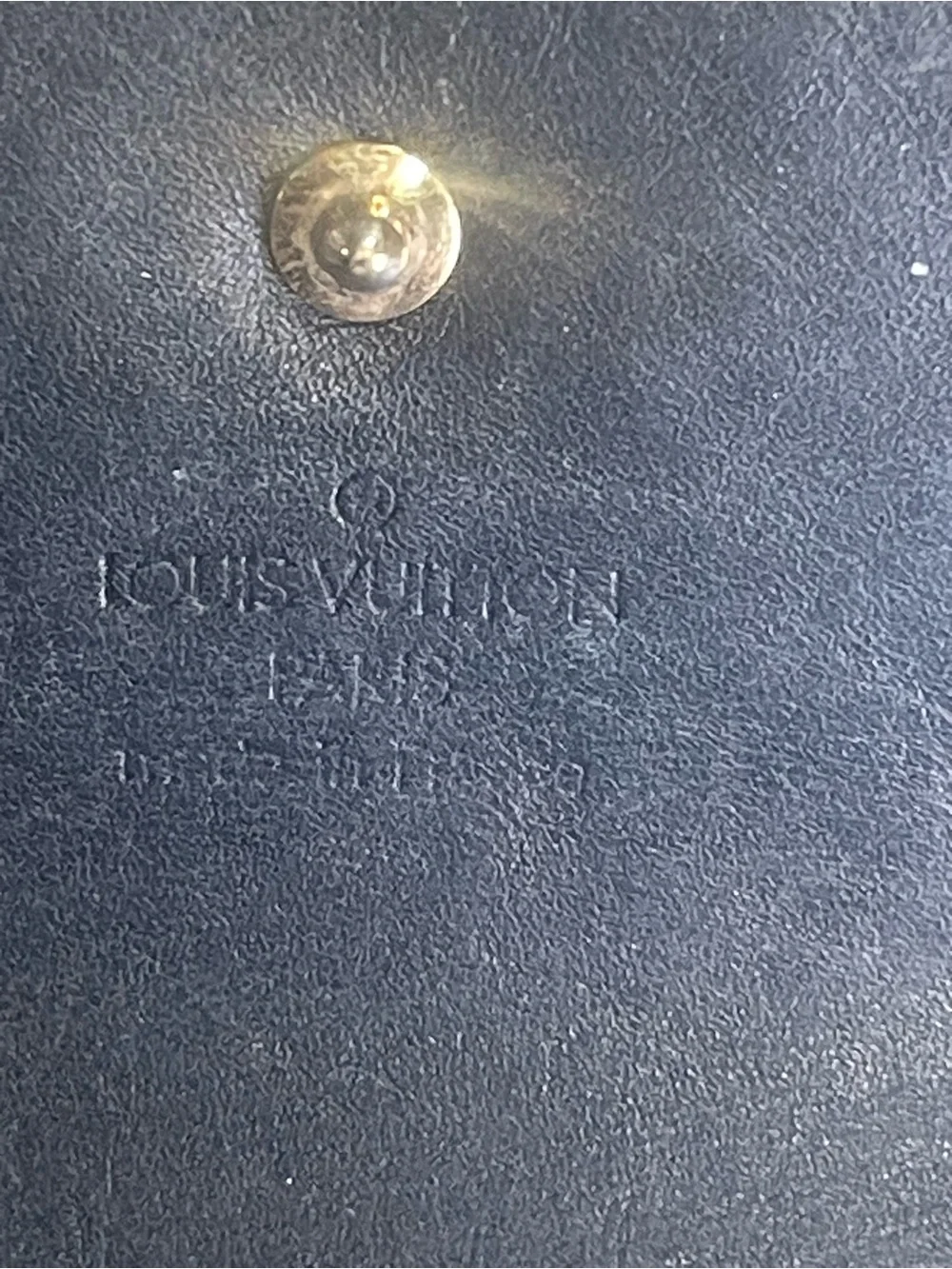 Louis Vuitton Black Pebbled Leather Wallet with Gold Corners